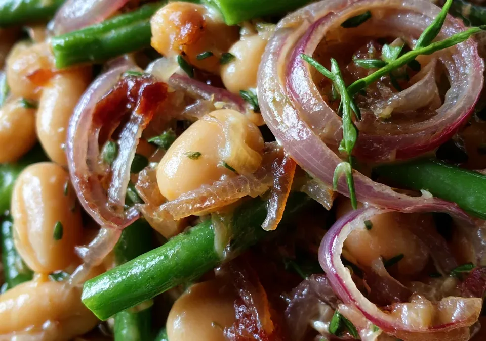 Dense Bean Salad with Pickled Shallots