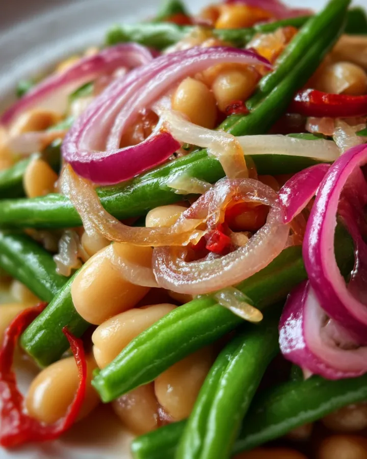 Dense Bean Salad with Pickled Shallots