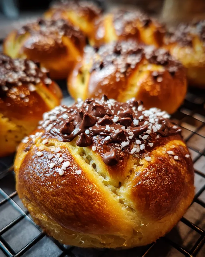 Double Chocolate Chip Brioche Buns