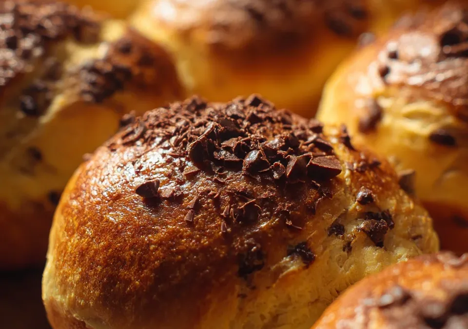 Double Chocolate Chip Brioche Buns