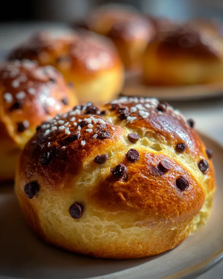 Double Chocolate Chip Brioche Buns