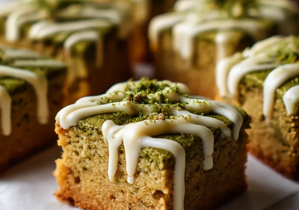 Matcha White Chocolate Blondies