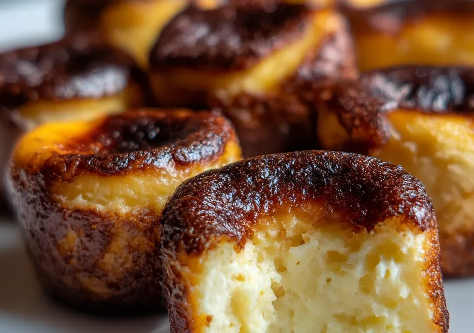 Mini Burnt Basque Cheesecake Bites