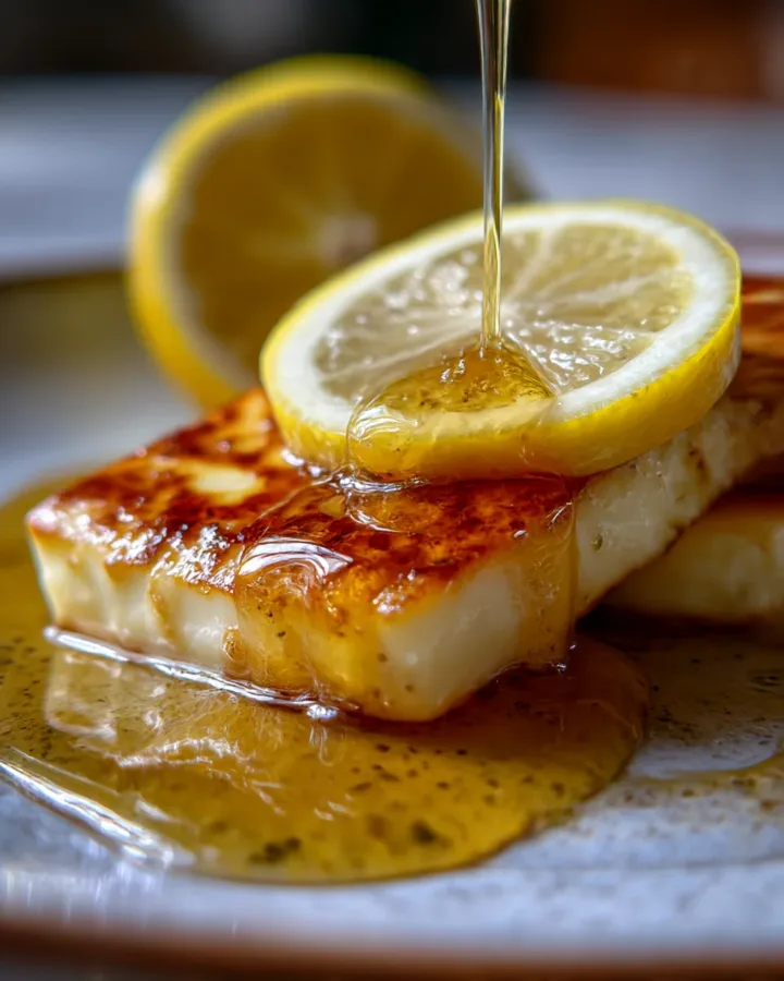 halloumi with honey and lemon