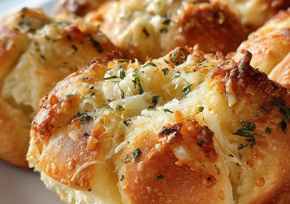 Air Fryer Garlic Parmesan Pull Apart Rolls