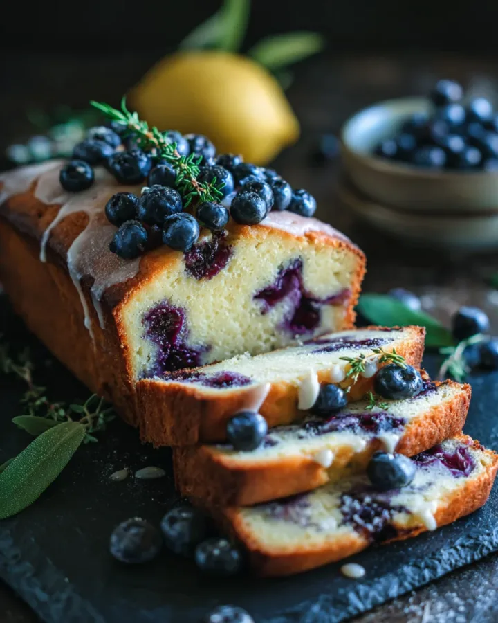 Blueberry Lemon Thyme Loaf Cake