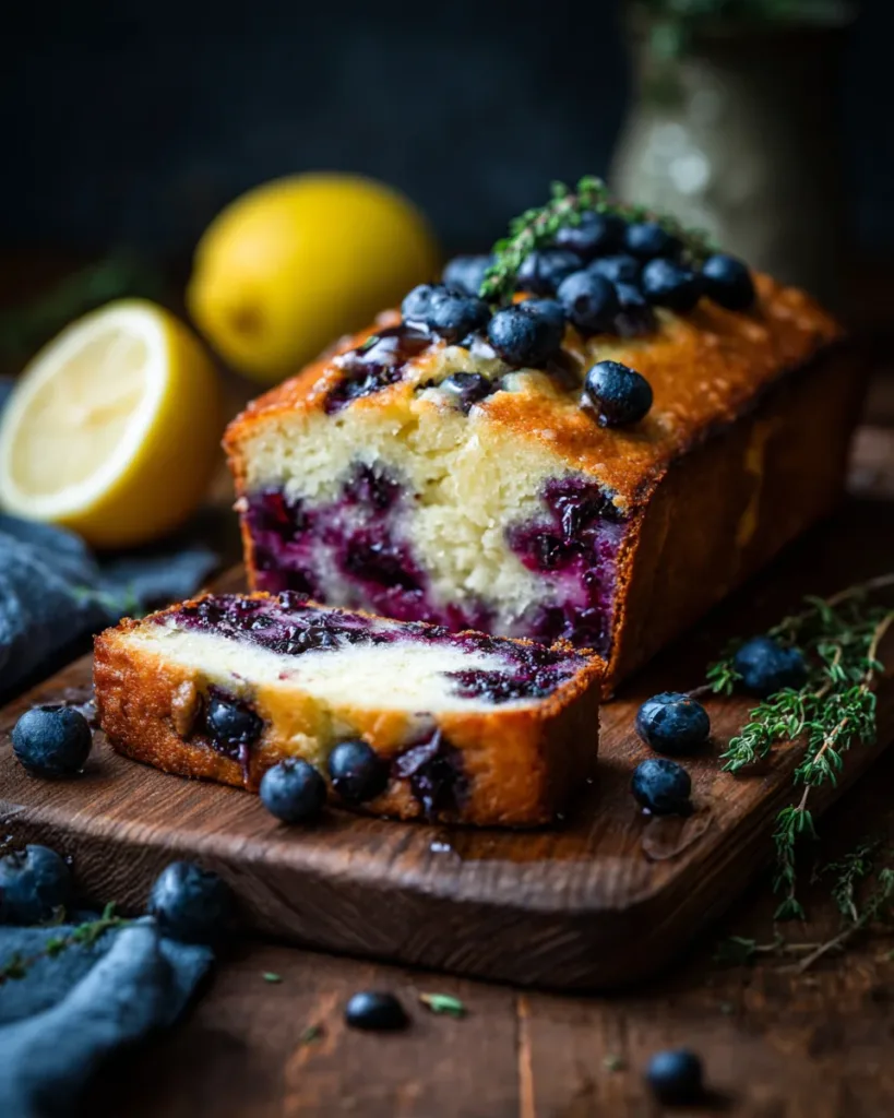 Blueberry Lemon Thyme Loaf Cake