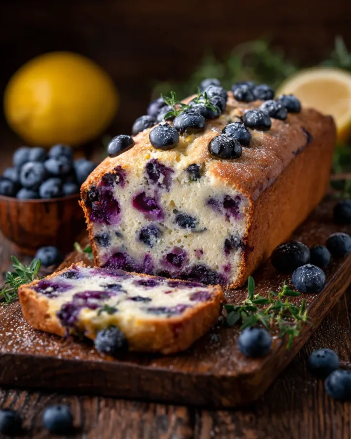 Blueberry Lemon Thyme Loaf Cake