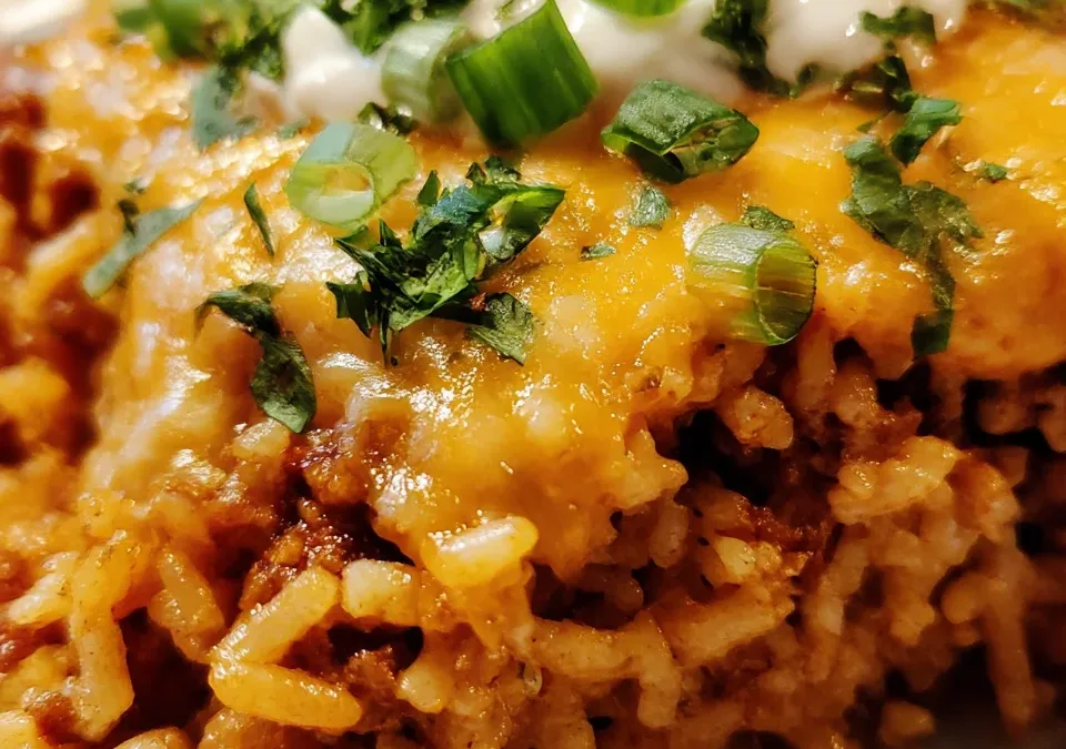 Cheesy Taco Rice Casserole