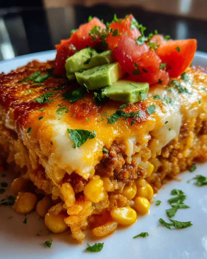 Cheesy Taco Rice Casserole