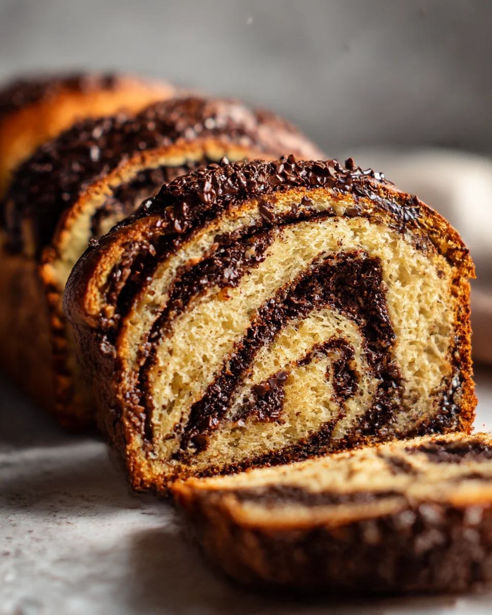 Chocolate Chip Tahini Swirl Babka