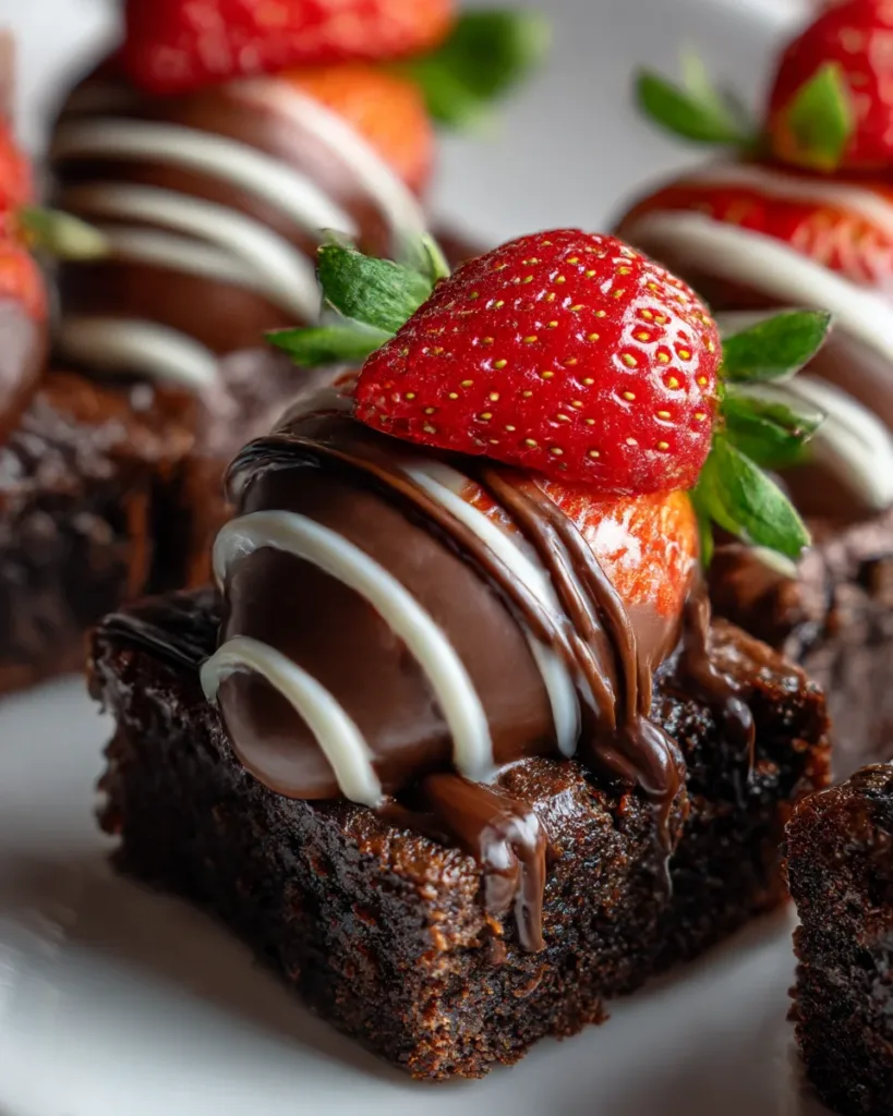 Chocolate Covered Strawberry Brownies