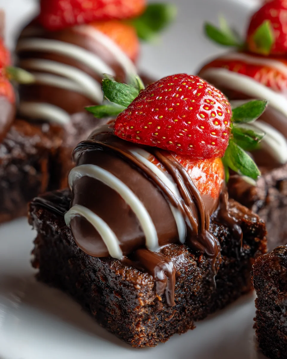 Chocolate Covered Strawberry Brownies