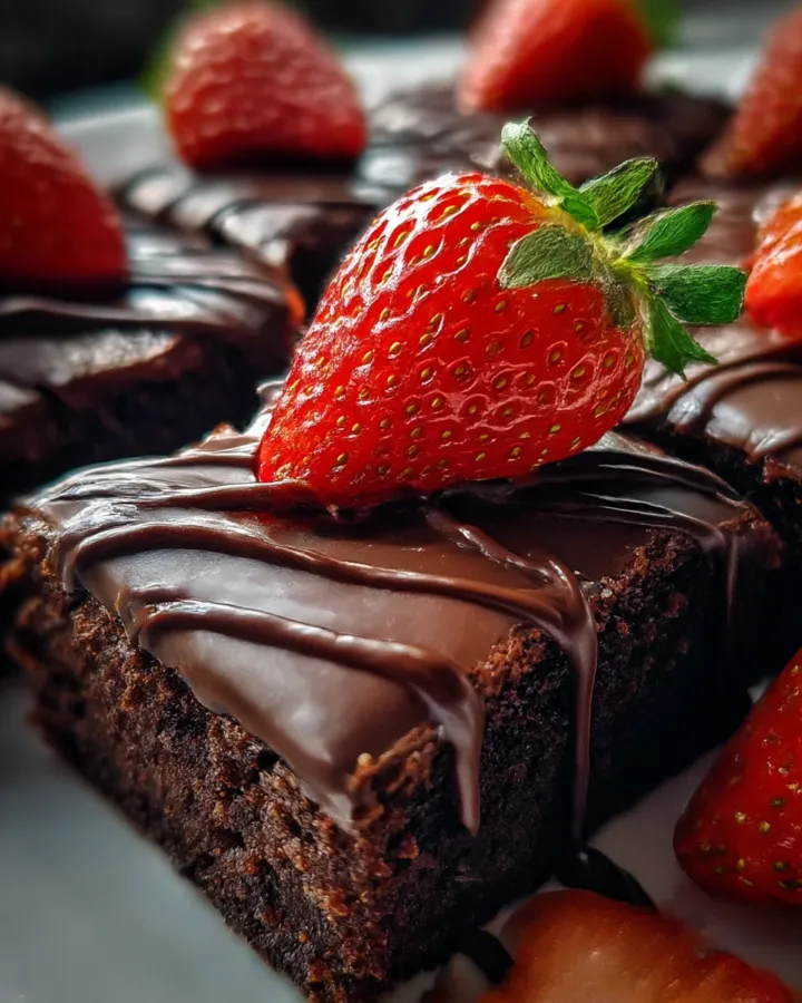 Chocolate Covered Strawberry Brownies