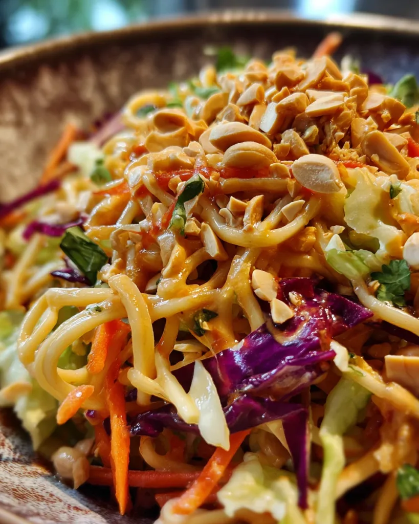 Cold Peanut Noodle Salad with Crunchy Slaw