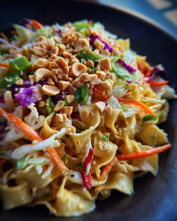 Cold Peanut Noodle Salad with Crunchy Slaw