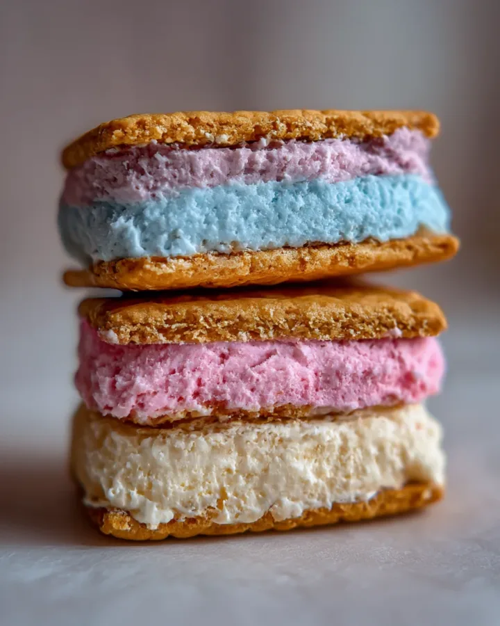 Cotton Candy Ice Cream Sandwiches