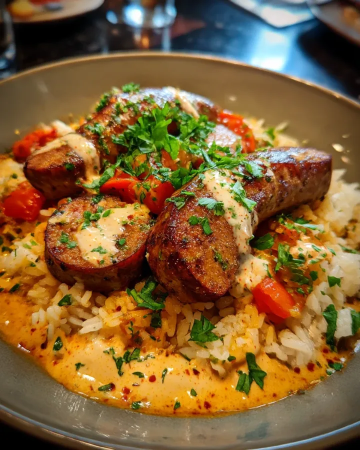 Creamy Cajun Sausage and Rice Skillet