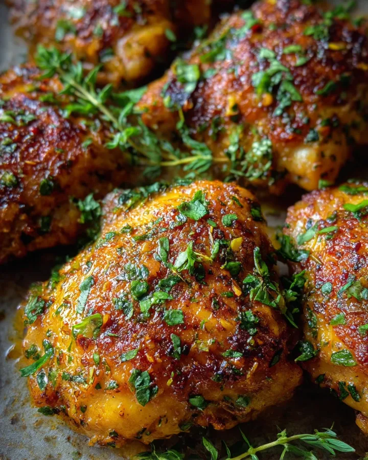Crispy Baked Harissa Chicken Thighs
