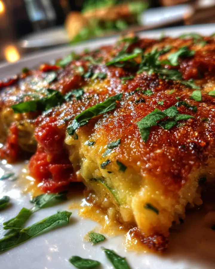 Crispy Parmesan Crusted Zucchini Lasagna
