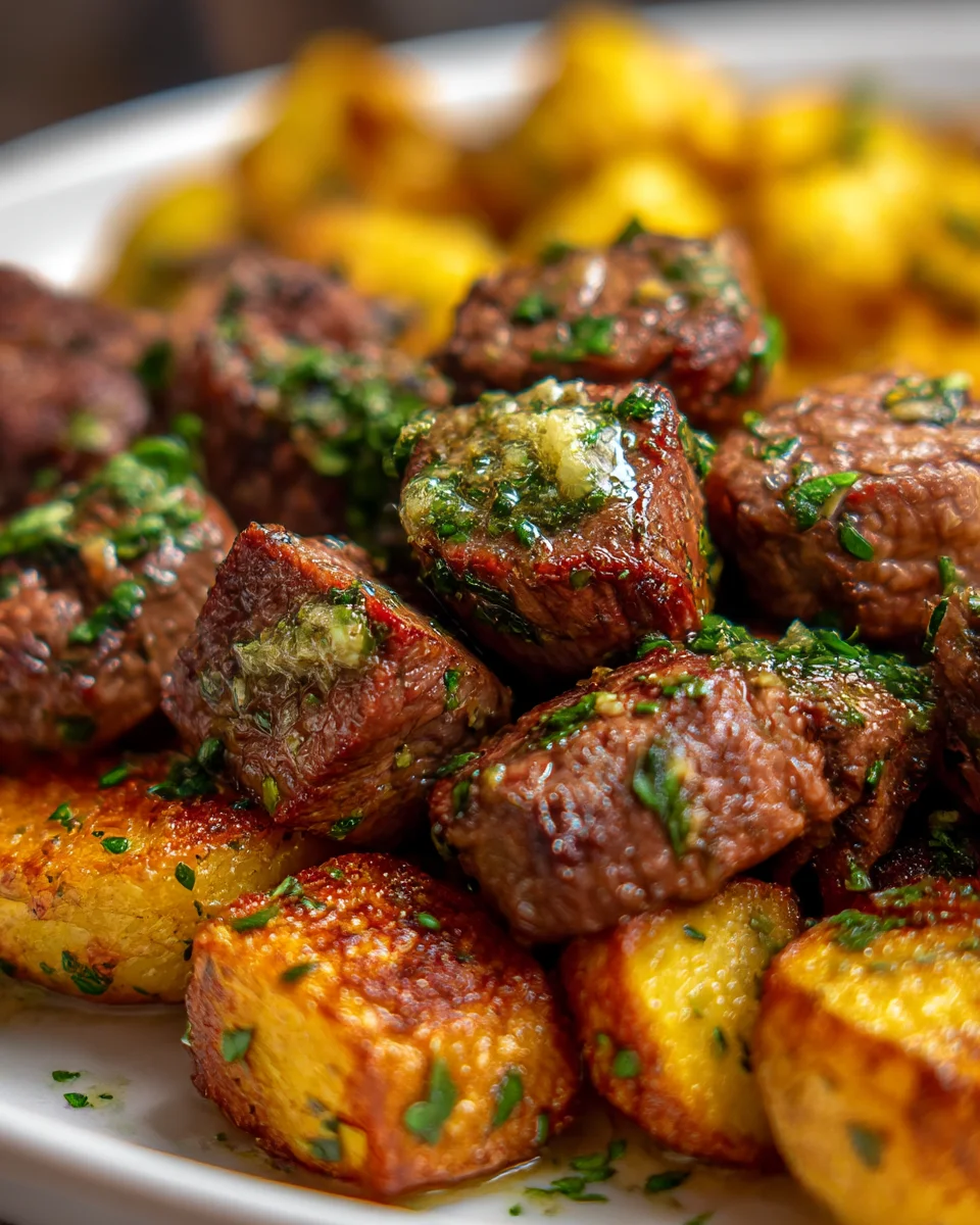 Garlic Butter Steak Bites with Crispy Potatoes