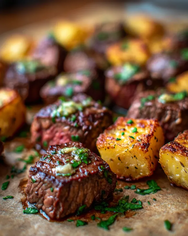 Garlic Butter Steak Bites with Crispy Potatoes