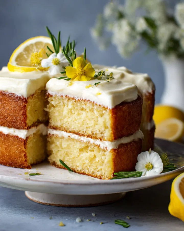 Lemon Olive Oil Cake with Mascarpone Frosting