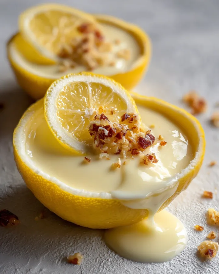 Lemon Posset served in Lemon Rinds