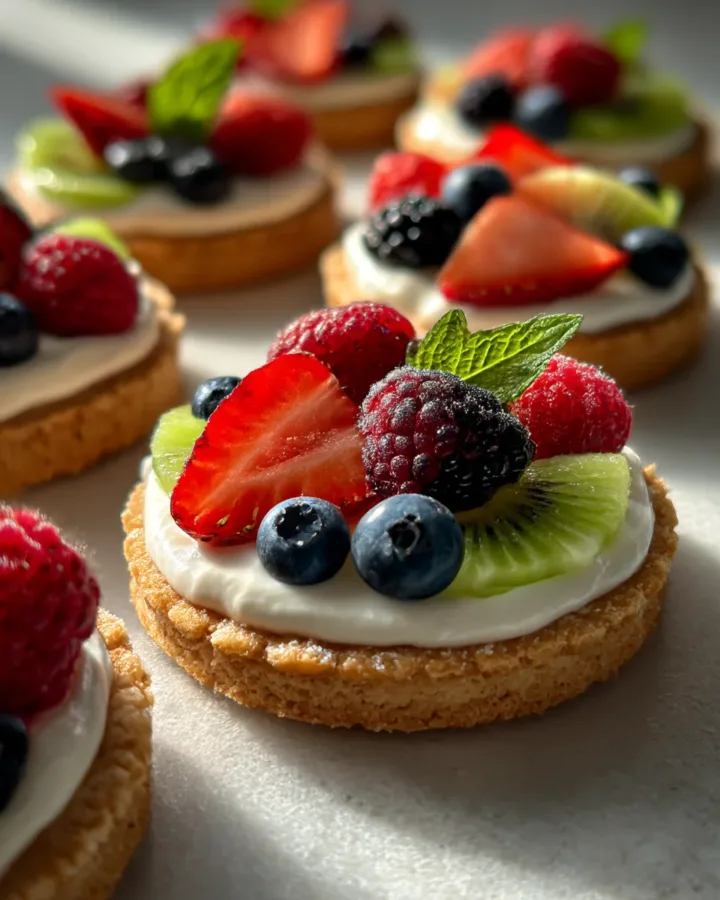 Mini Fruit Pizzas with Sugar Cookie Crust