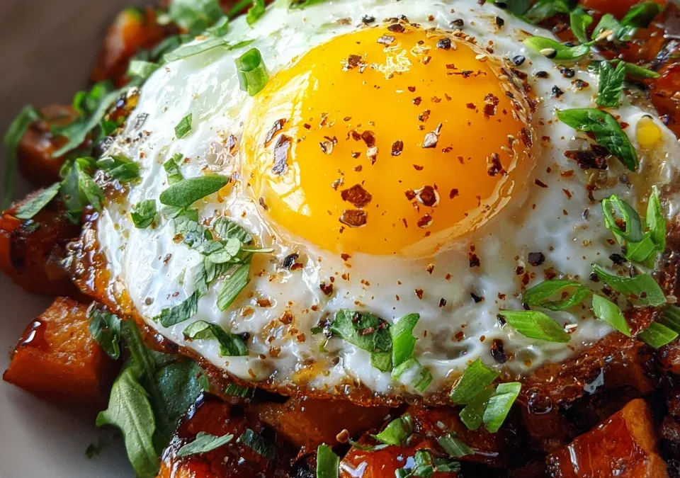 Sweet Potato Breakfast Hash with Hot Honey