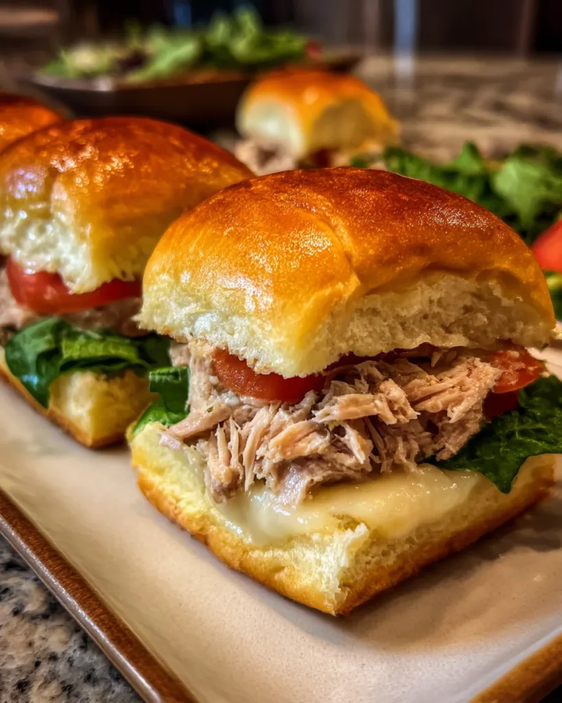 Tuna Melt Sliders on Hawaiian Rolls