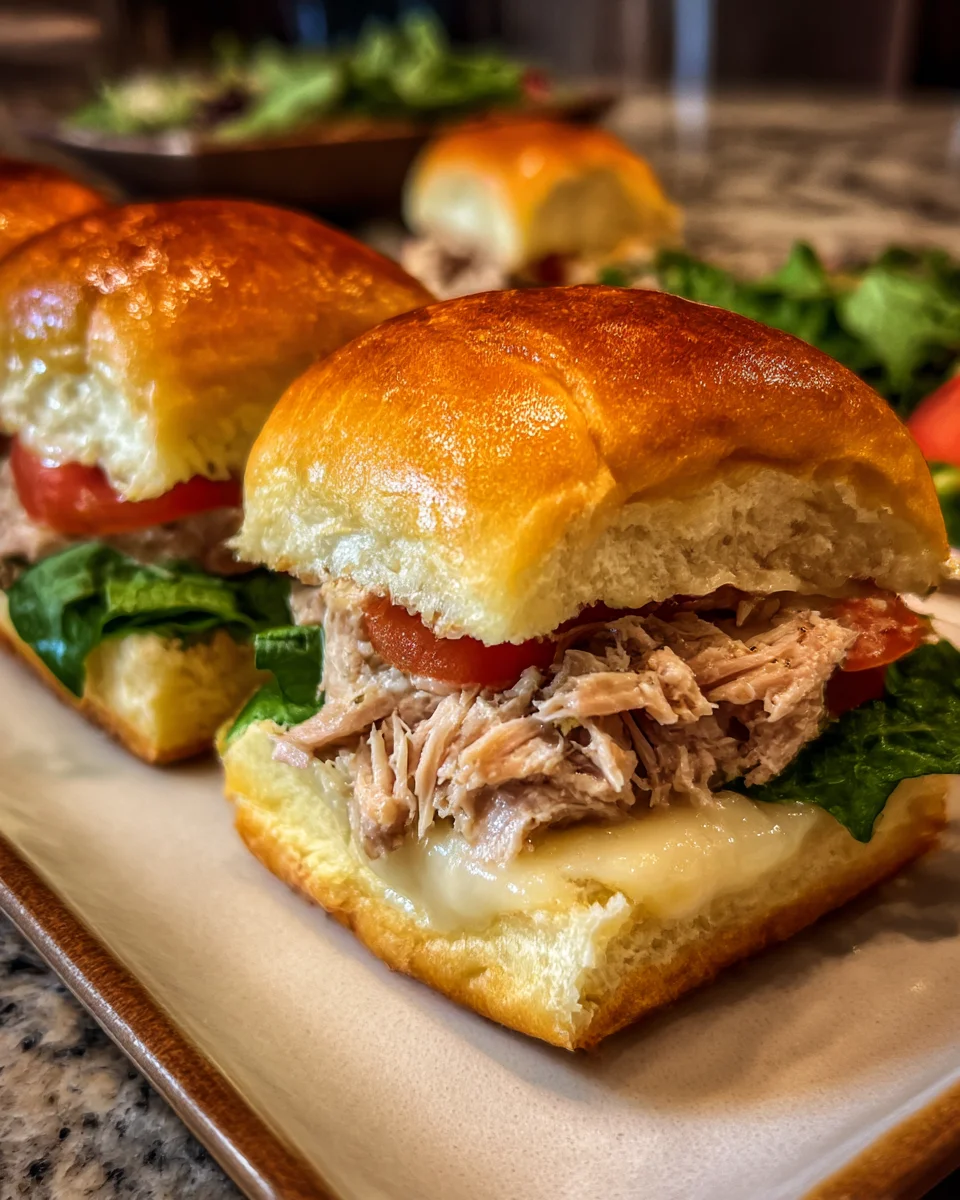 Tuna Melt Sliders on Hawaiian Rolls
