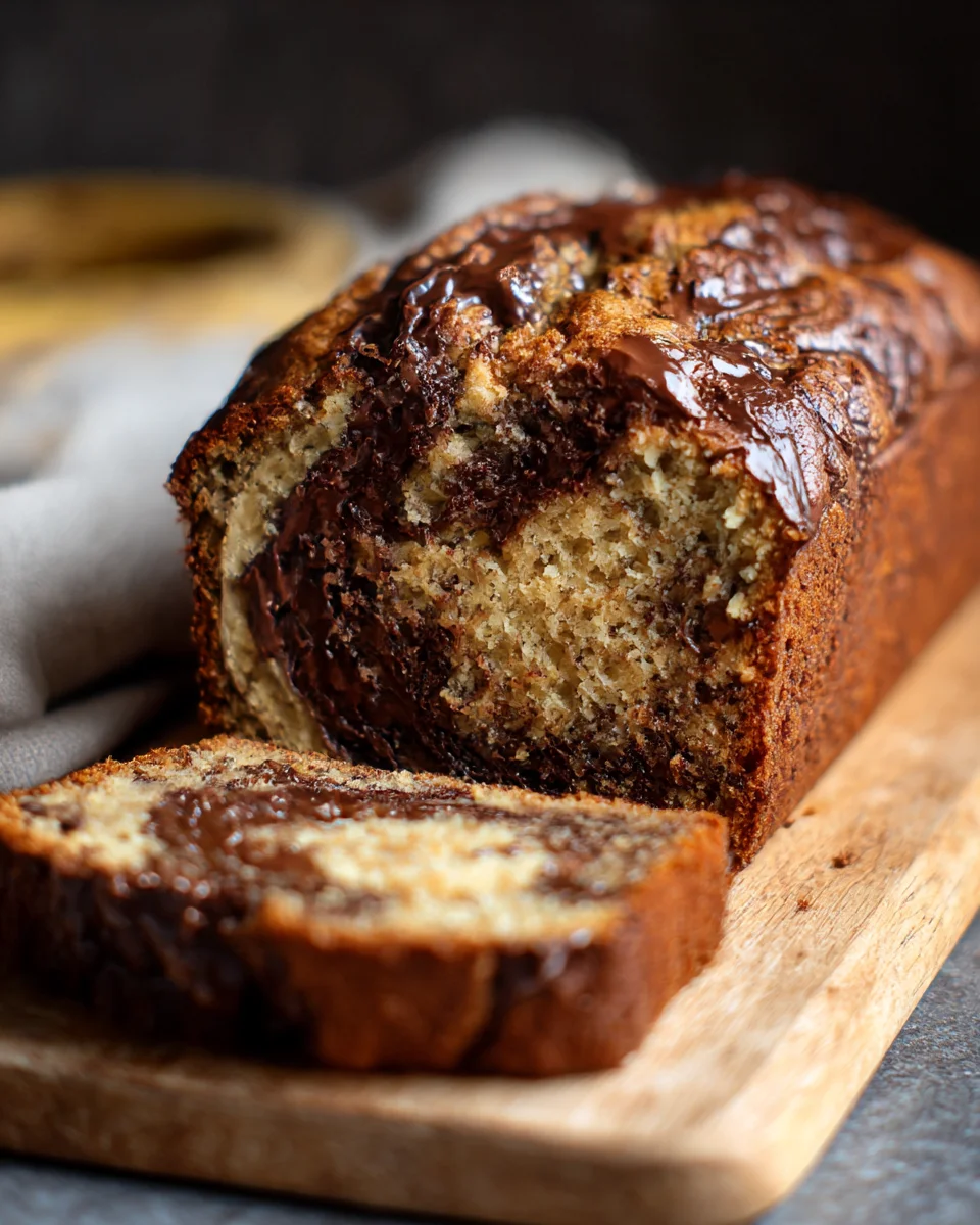 Vegan Choco-Chunk Tahini Swirl Banana Bread