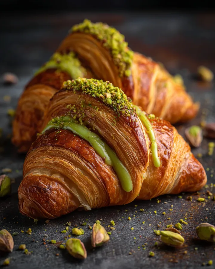 Viral Flat Croissants with Pistachio Drizzle