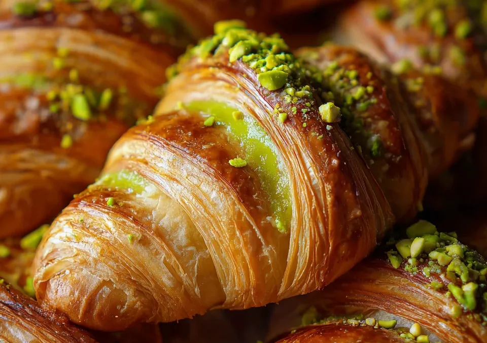 Viral Flat Croissants with Pistachio Drizzle