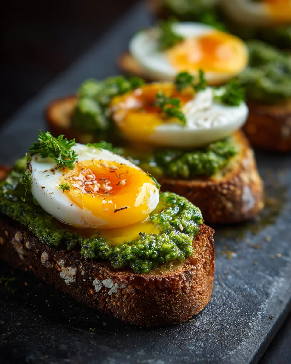 Viral Pesto Eggs on Sourdough
