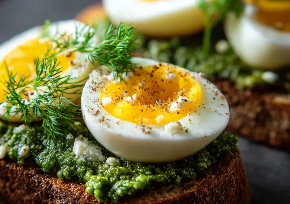 Viral Pesto Eggs on Sourdough