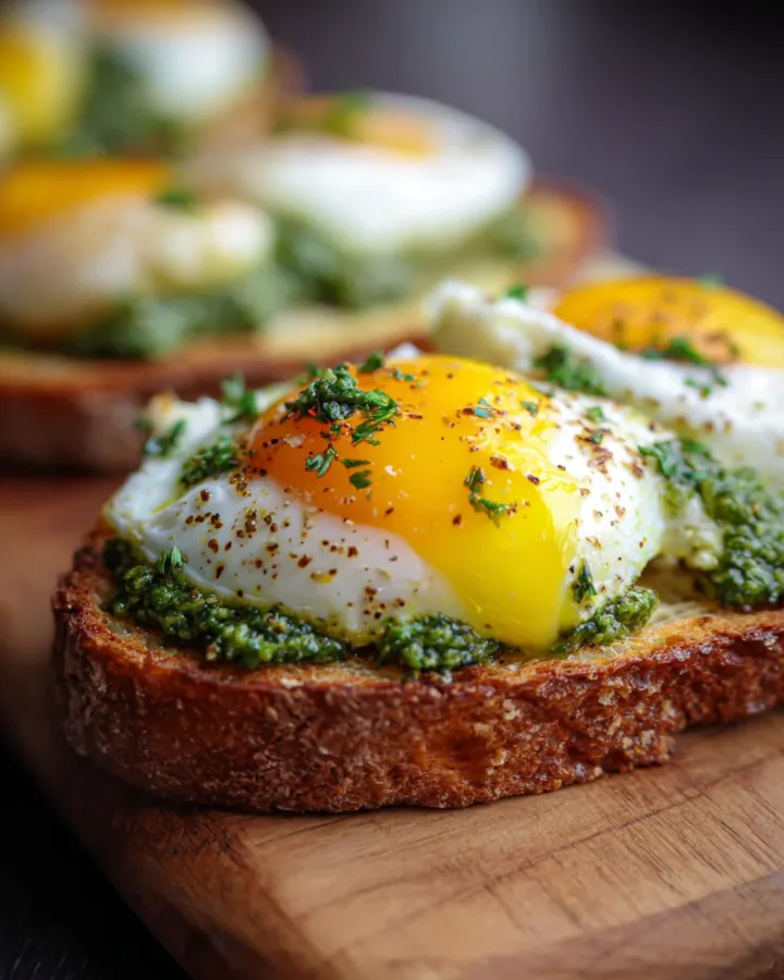 Viral Pesto Eggs on Sourdough