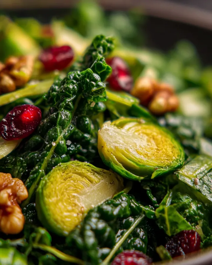 kale and brussel sprout salad