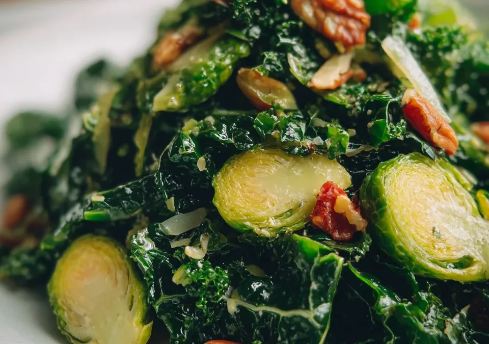 kale and brussel sprout salad