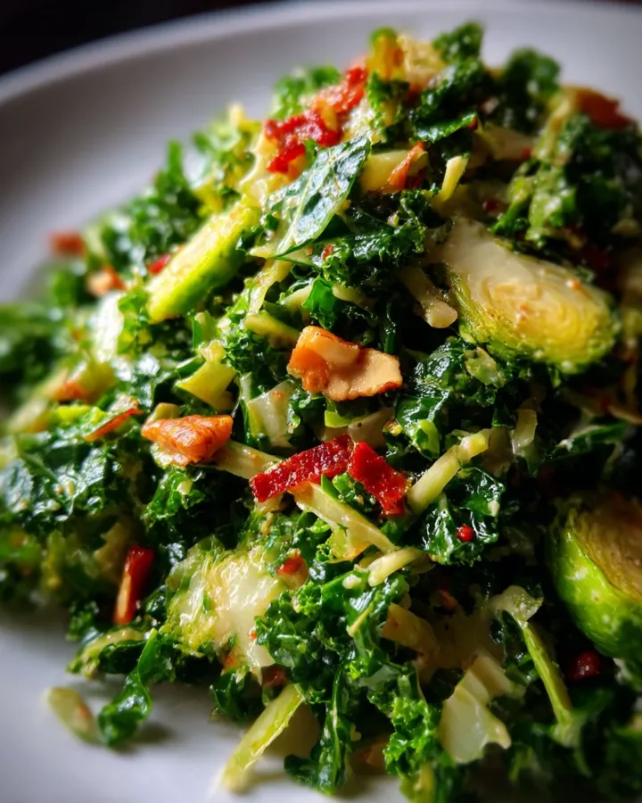 kale and brussel sprout salad