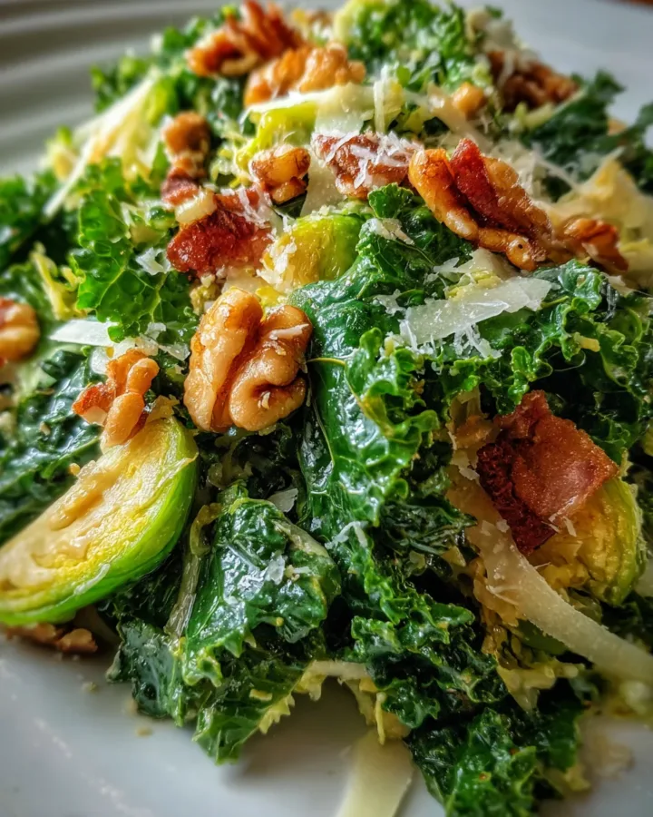 Autumn Kale & Shaved Brussels Sprout Salad