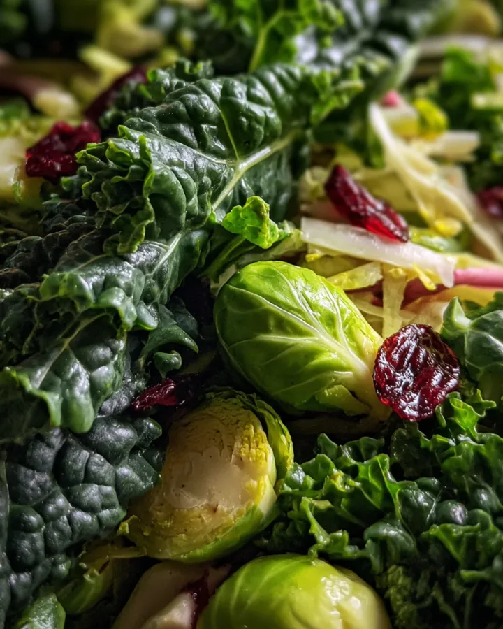 Autumn Kale & Shaved Brussels Sprout Salad