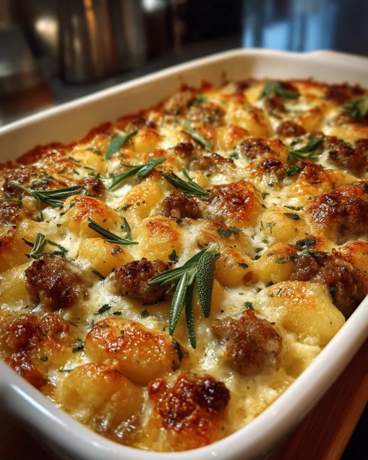 Baked Gnocchi with Sausage and Boursin