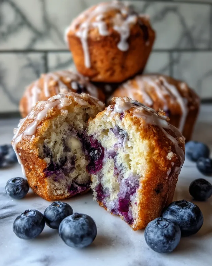 Blueberry Cream Cheese Stuffed Donut Muffins