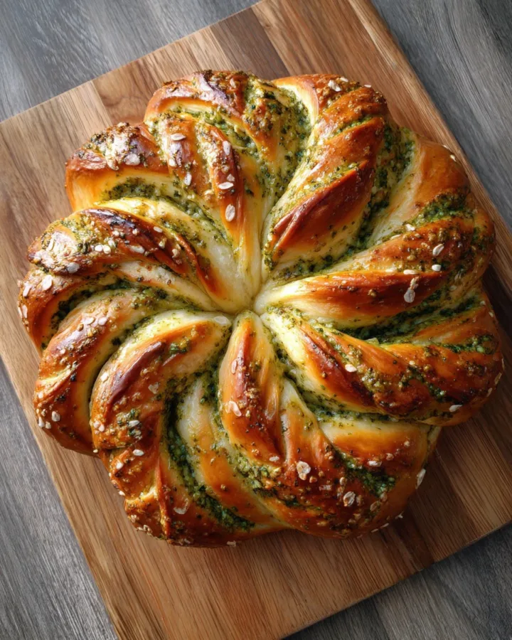 Braided Pesto Star Bread