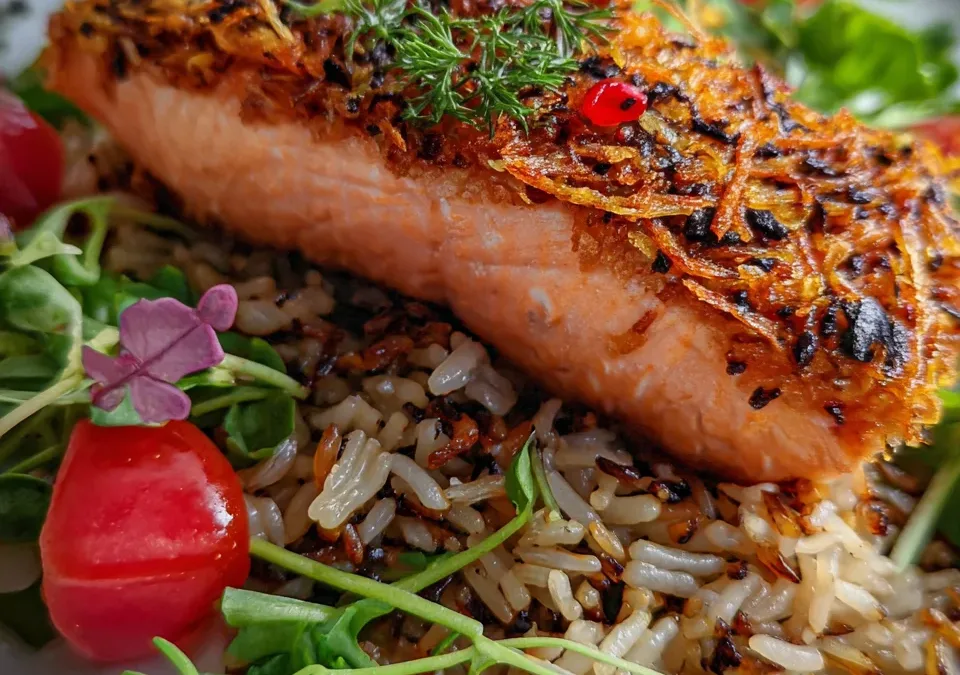Crispy Rice Salmon Salad
