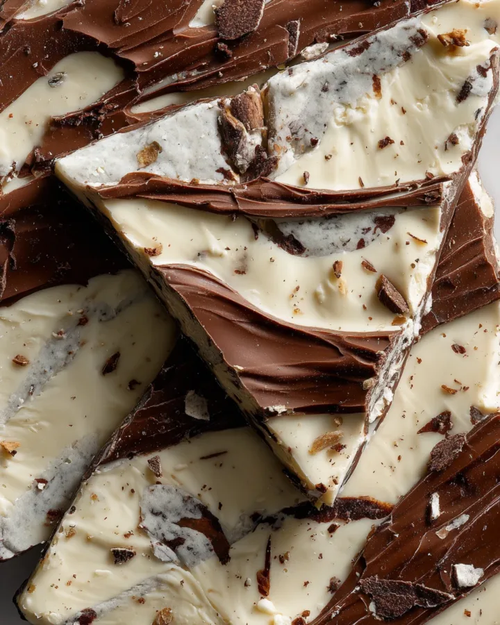 Frozen Yogurt Bark with Chocolate Shell Crack