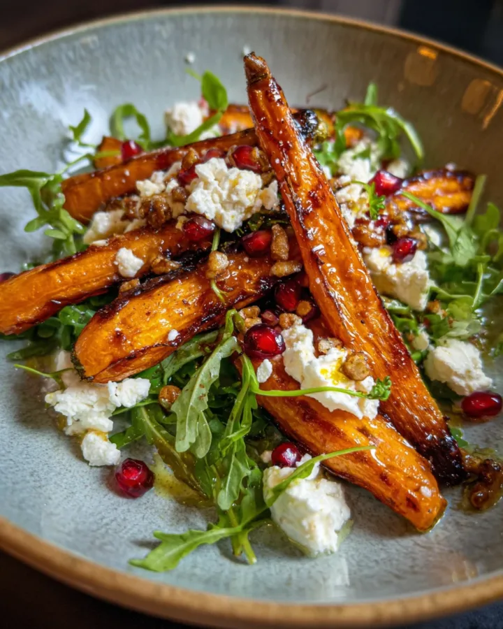 Hot Honey Roasted Carrot & Whipped Feta Salad