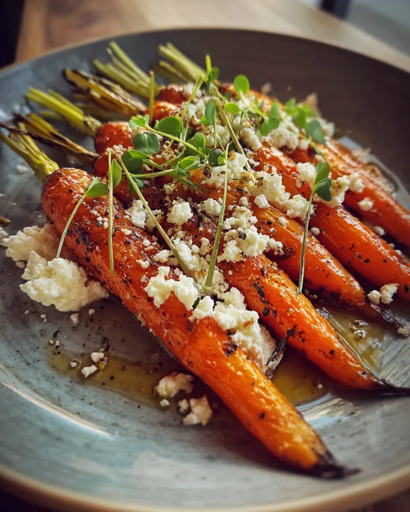 Hot Honey Roasted Carrot & Whipped Feta Salad